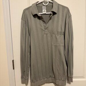 Men’s long sleeve vintage polo-- L
